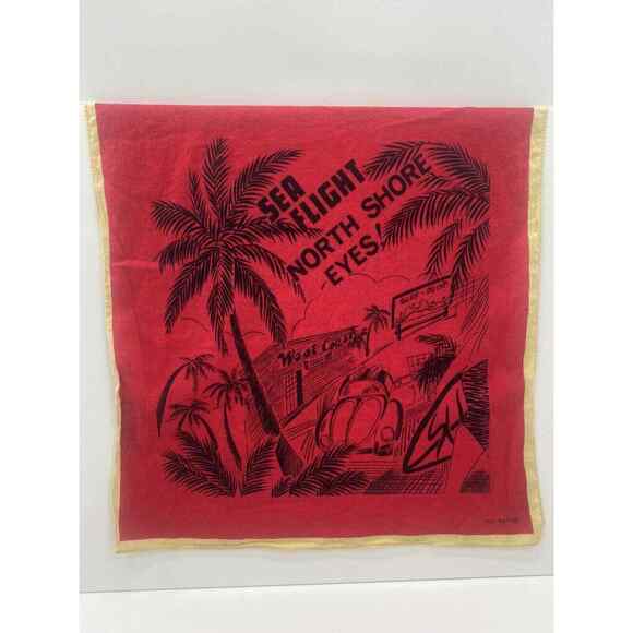 Vintage 70's 80' Sea Flight North Shore Eyes VW Surf Point Bandana Handkerchief - Picture 12 of 12